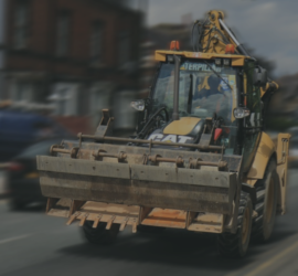 Digger on the road image